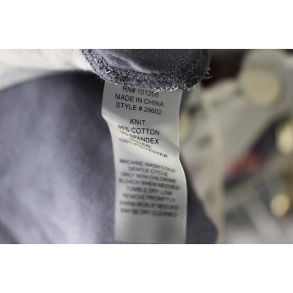 Soft Surroundings Blue Gray Mesh Floral Back Overlay Long Sleeve Knit Top Size S - Picture 7 of 7